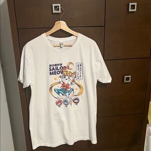 Sailor Meow White Short Sleeve Tee